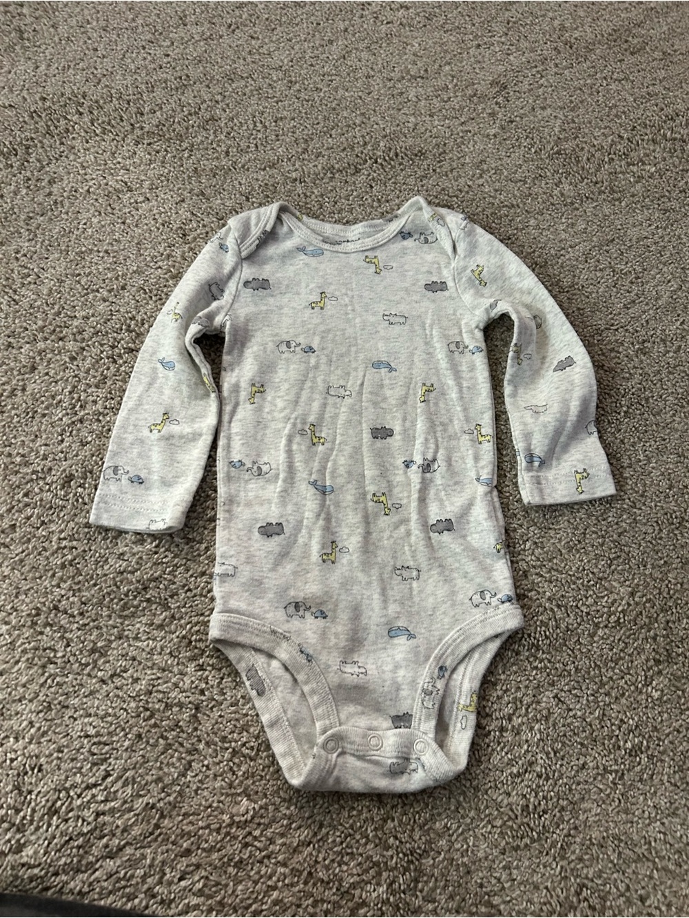 Carters 9 Month Animal Long Sleeve Bodysuit